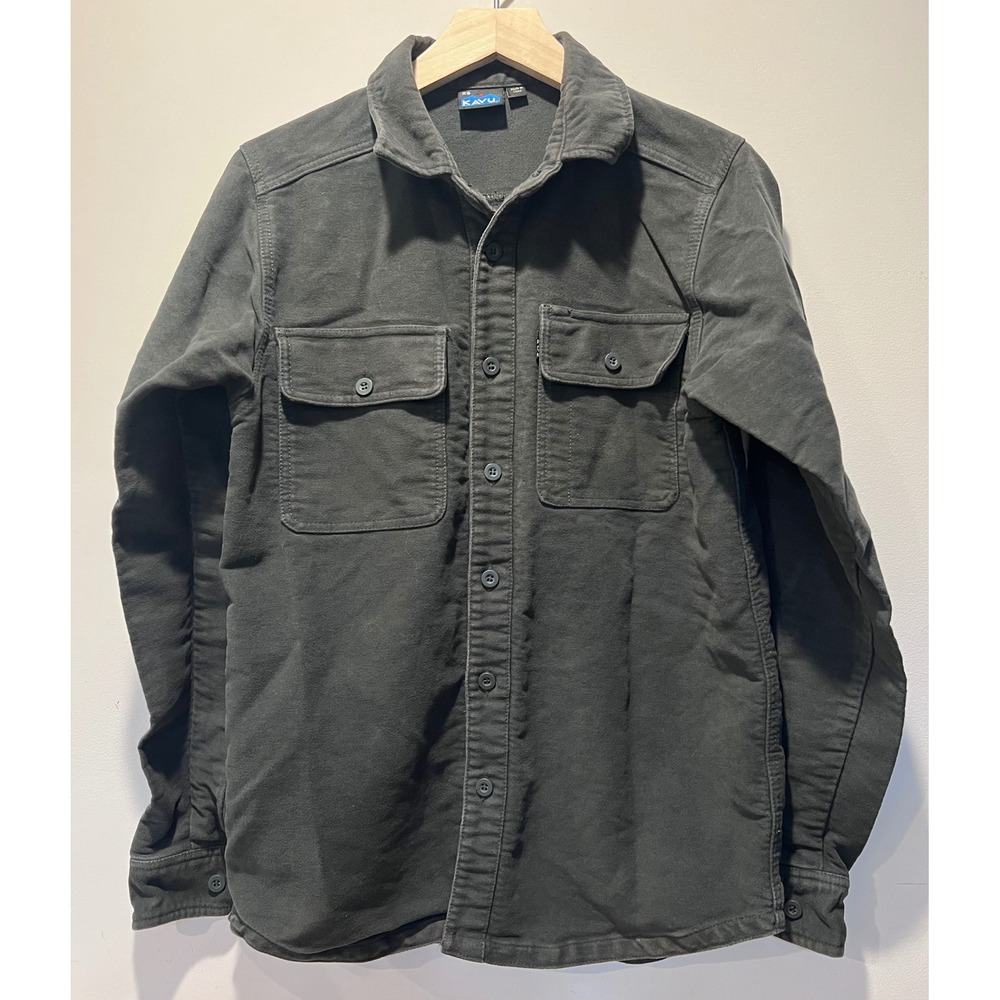 KAVU Men's Button Front‎ Long Sleeve Shirt Charcoal Grey Size XS